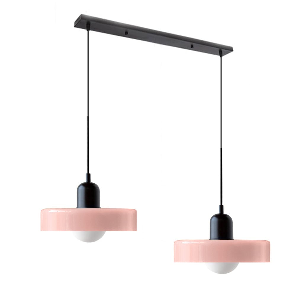 2 Heads Modern Bauhaus Glass Pendant Light - Lumpaz