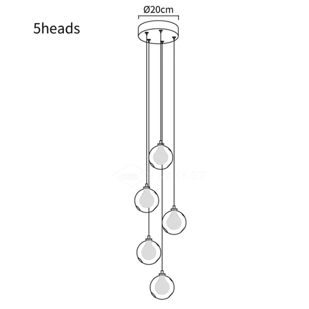 Multi-heads Glass Globe Cluster Stairway Light Pendant Light - Lumpaz