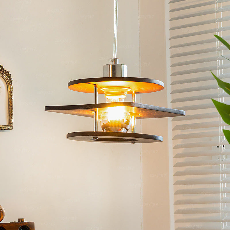 Retro Walnut Indoor Pendant Light For Dining Room - Lumpaz