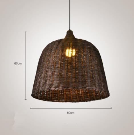 Bamboo Rattan Basket Pendant Light For Kitchen - Lumpaz