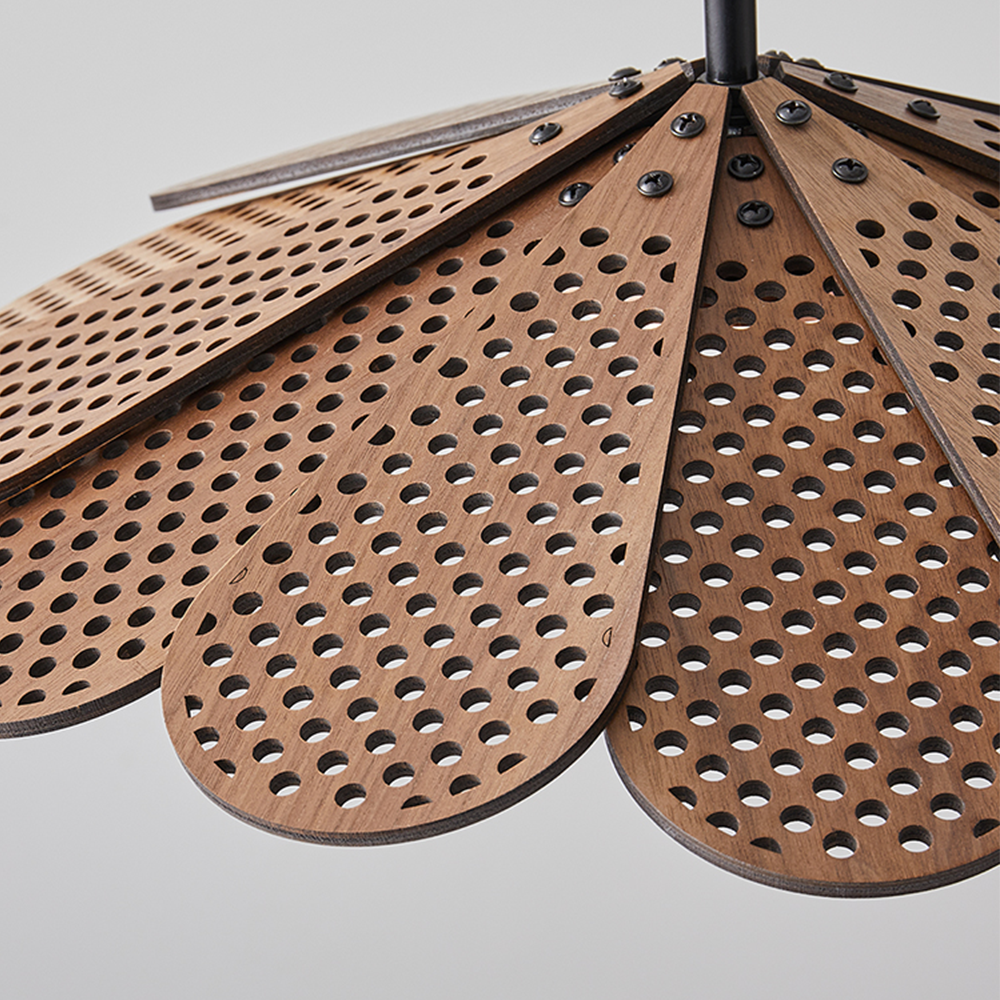 Hollyhock LED Rattan Leaves Pendant Light - Lumpaz