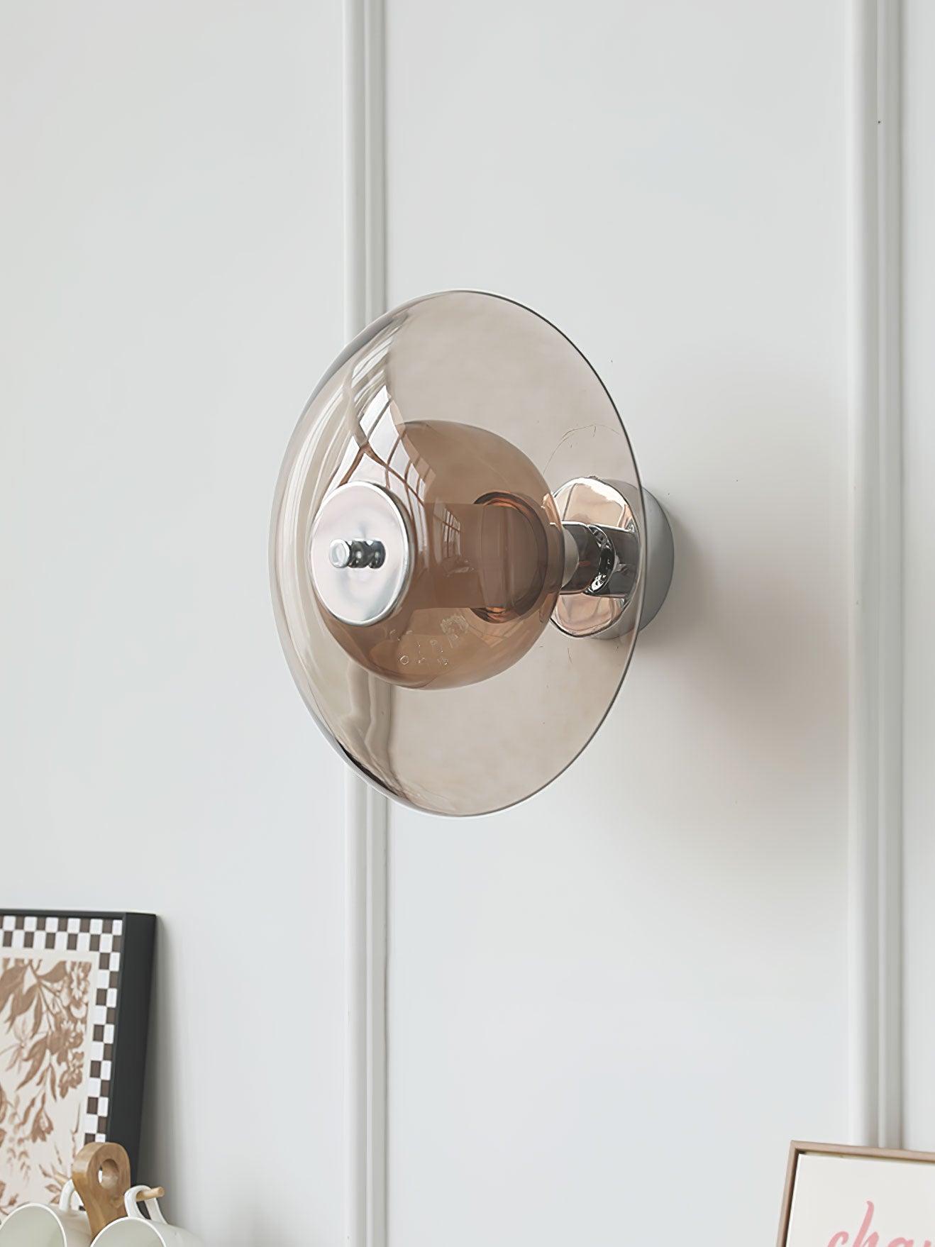 Flying Saucer Chrome Wall Light - Lumpaz