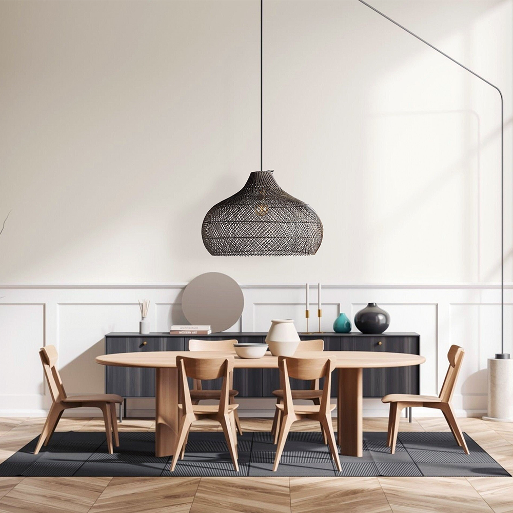 Modern Rattan Handwoven Island Pendant Light - Lumpaz