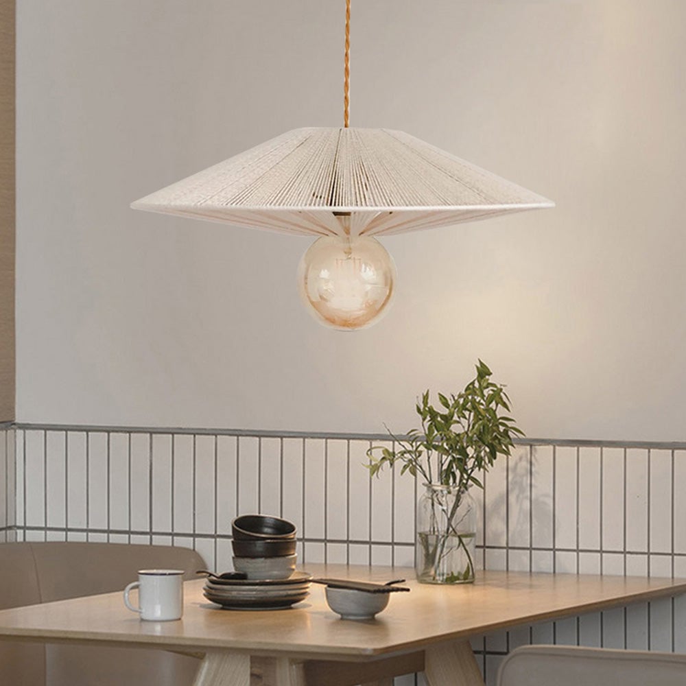 Vintage Hat Shape Rope Handmade Pendant Light For Living Room - Lumpaz
