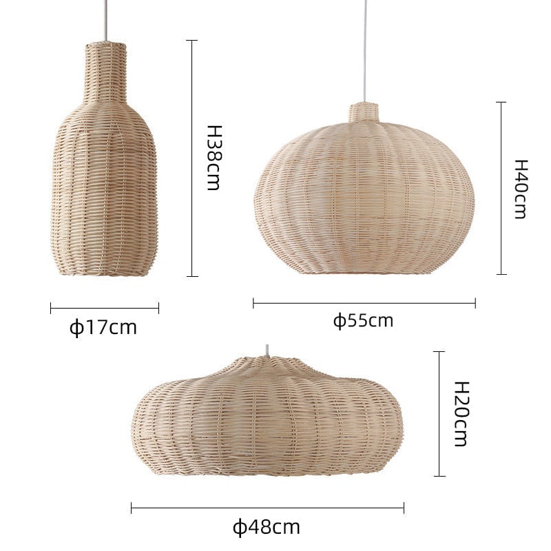 Unique Rattan Handmade Nordic Pendant Lampshades For Living Room - Lumpaz