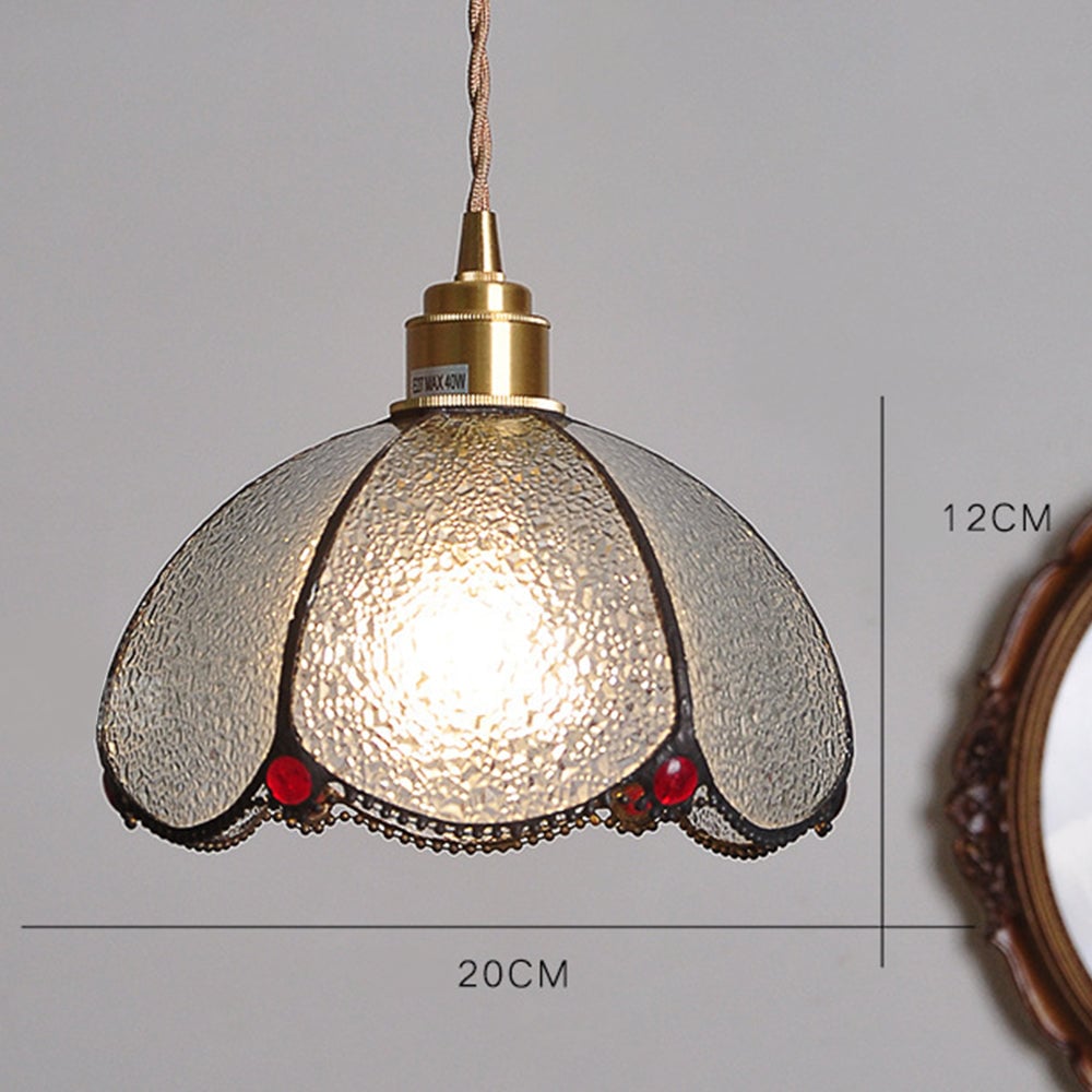 Vintage Stained Glass Dome Tiffany Pendant Light - Lumpaz