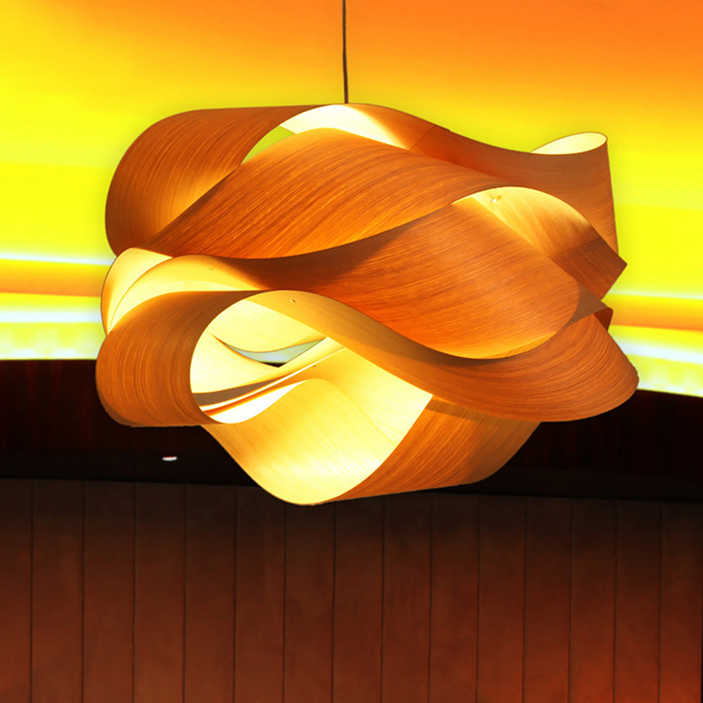 Modern Irregular Wood Pendant Light For Kitchen - Lumpaz