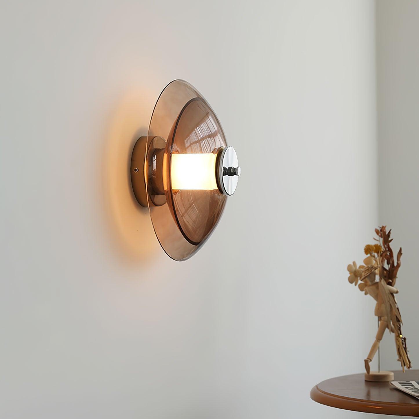 Flying Saucer Chrome Wall Light - Lumpaz