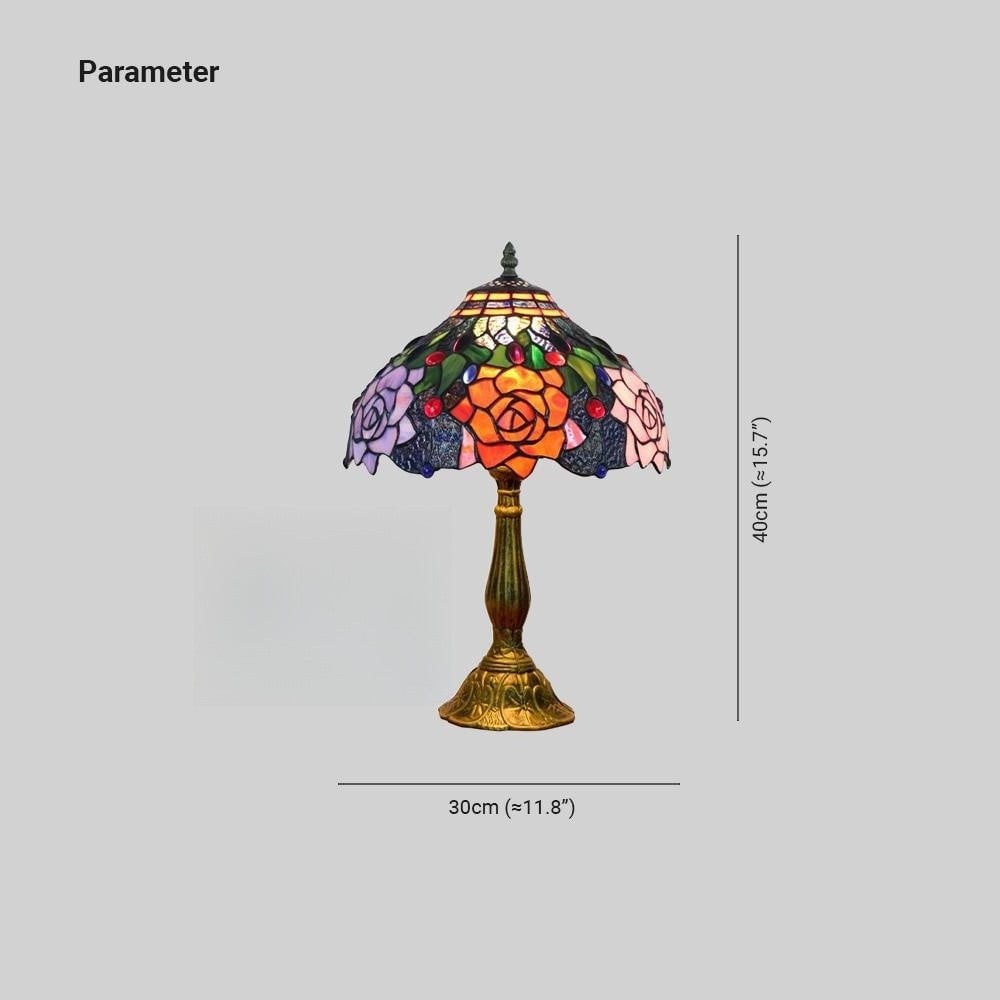 Alessio Design Bunt LED Tischlampe mit Kuppelschirm Wohn/Schlafzimmer Metall&Glas - Lumpaz