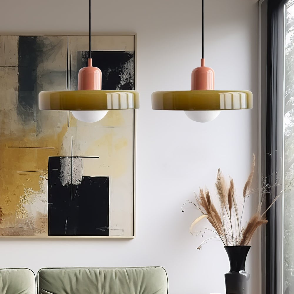 2 Heads Modern Bauhaus Glass Pendant Light - Lumpaz