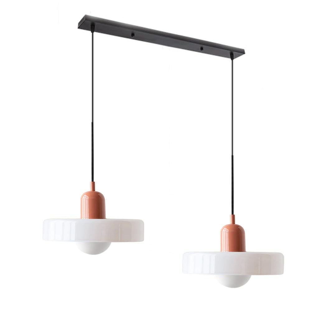 2 Heads Modern Bauhaus Glass Pendant Light - Lumpaz
