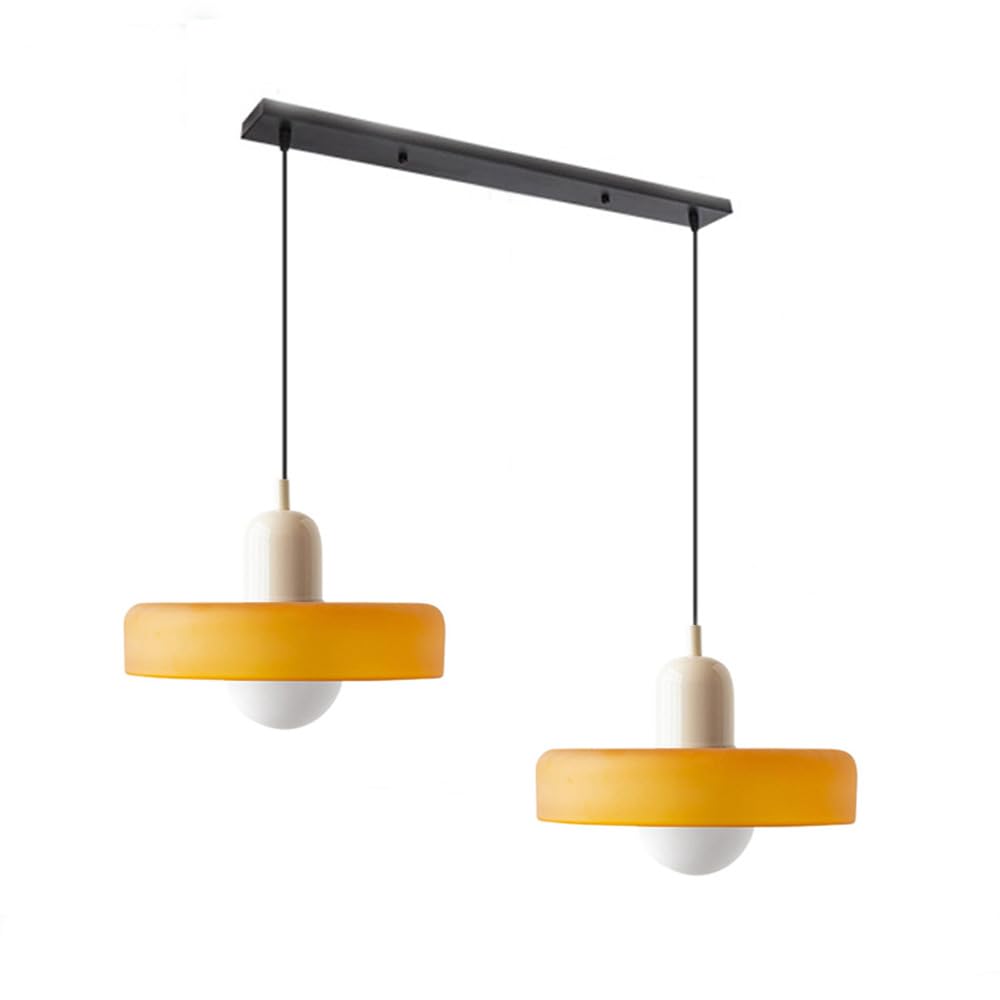 2 Heads Modern Bauhaus Glass Pendant Light - Lumpaz