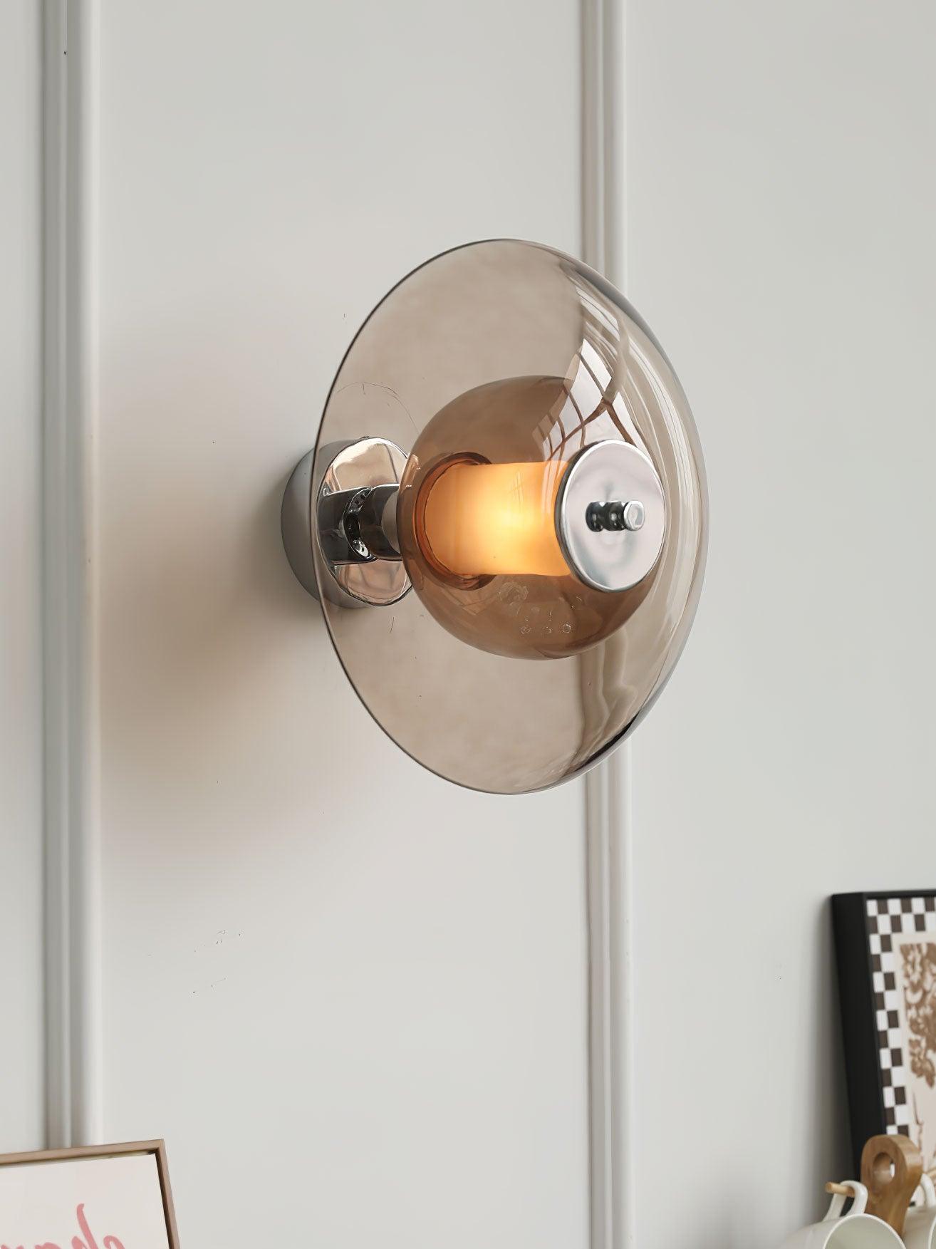 Flying Saucer Chrome Wall Light - Lumpaz