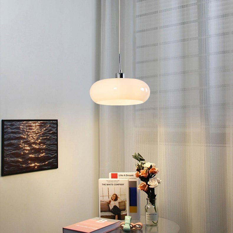 Vintage Bauhaus Round Glass Pendant Light - Lumpaz