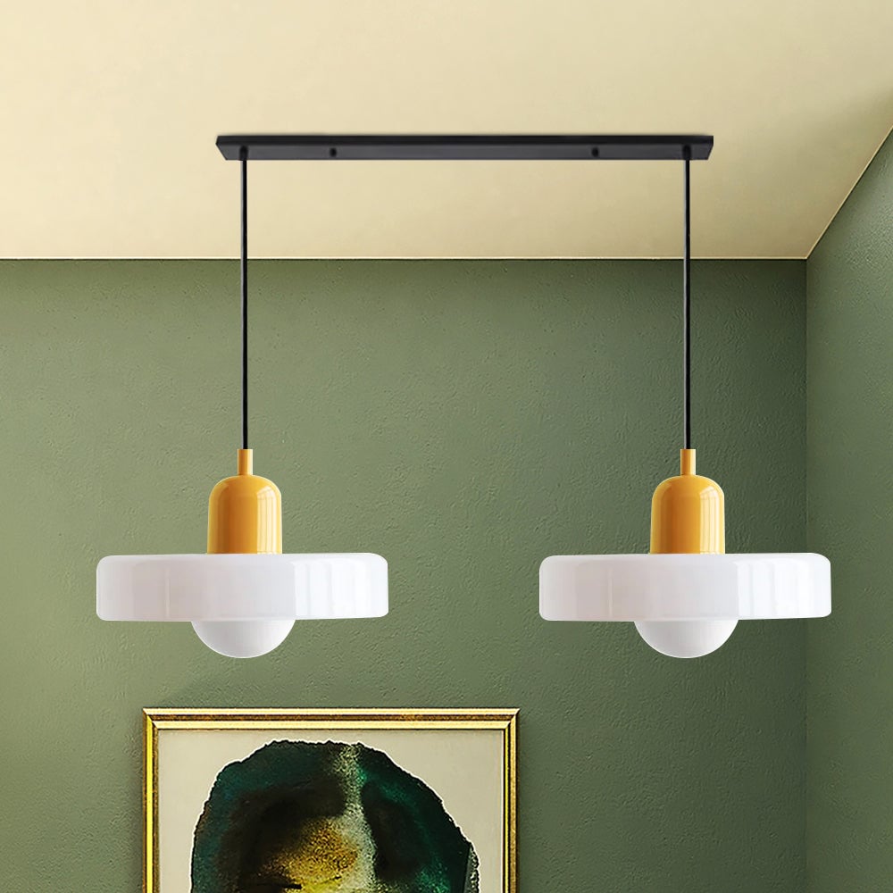 2 Heads Modern Bauhaus Glass Pendant Light - Lumpaz