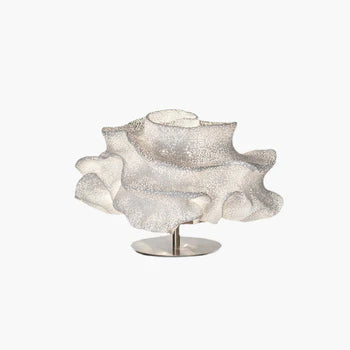 Renée Modern Tischlampe Blume, Silber, Wohnzimmer, Metall - Lumpaz