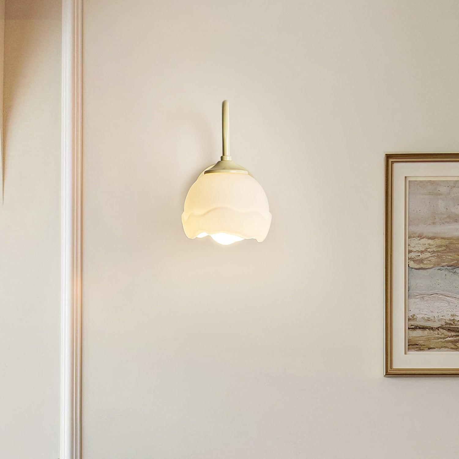 Milk White Floral Wall Lamp - Lumpaz