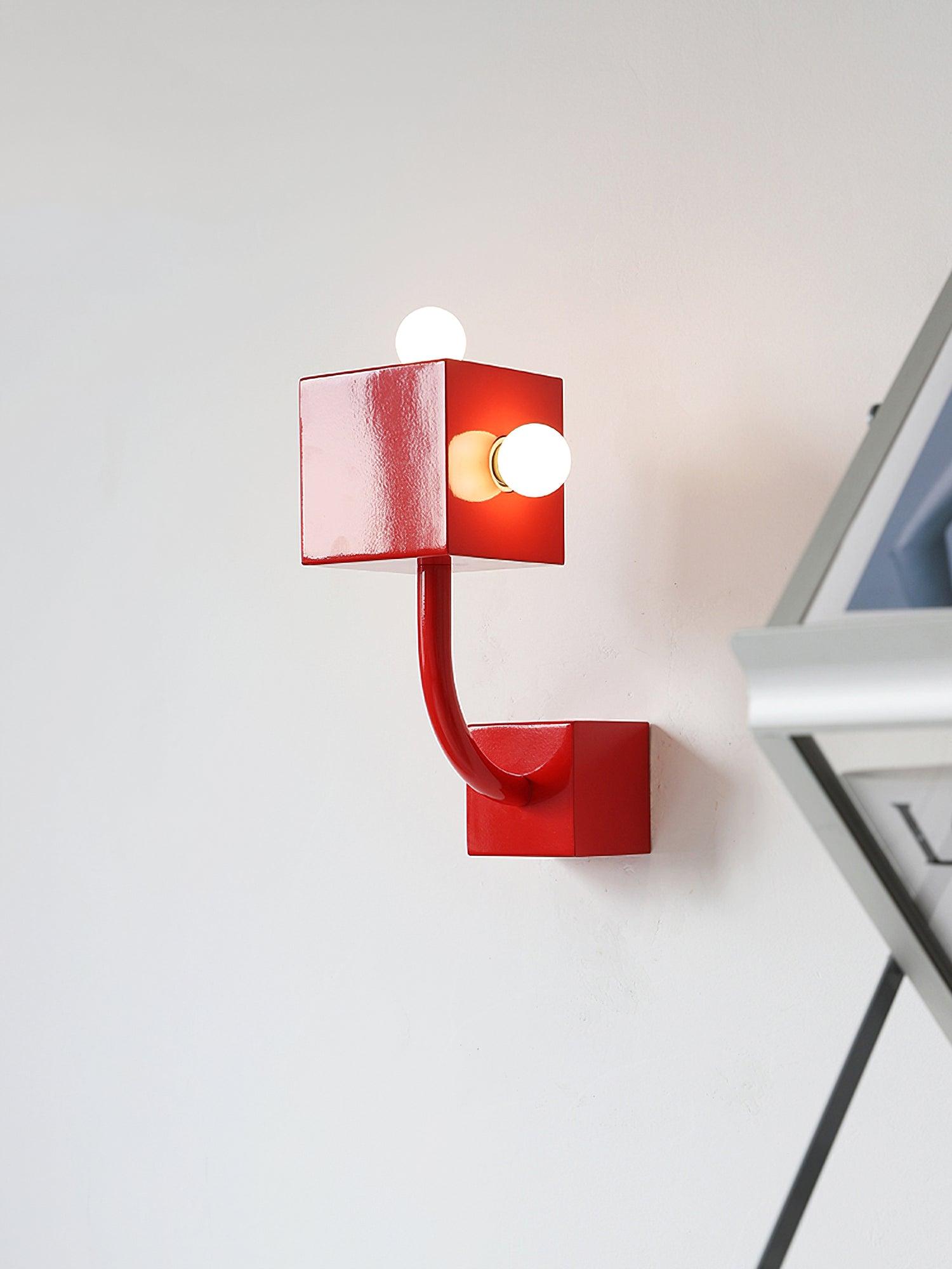 Red Cube Wall Lamp - Lumpaz