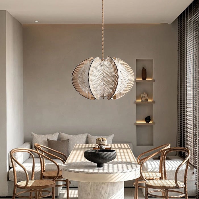 Retro Wooden Pendant Light Irregular Living Room Lamp - Lumpaz