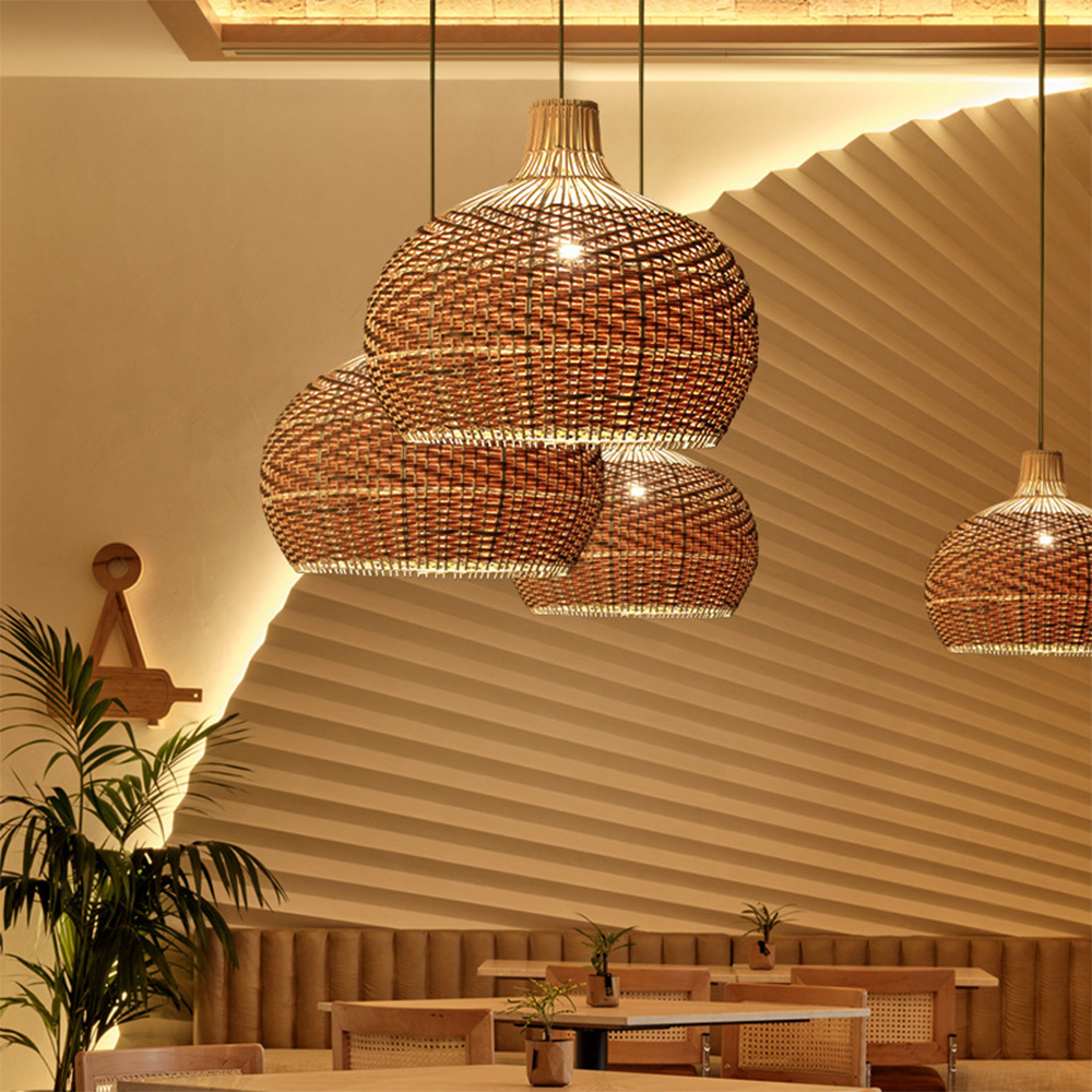 Modern Rattan Handwoven Pendant Light - Lumpaz