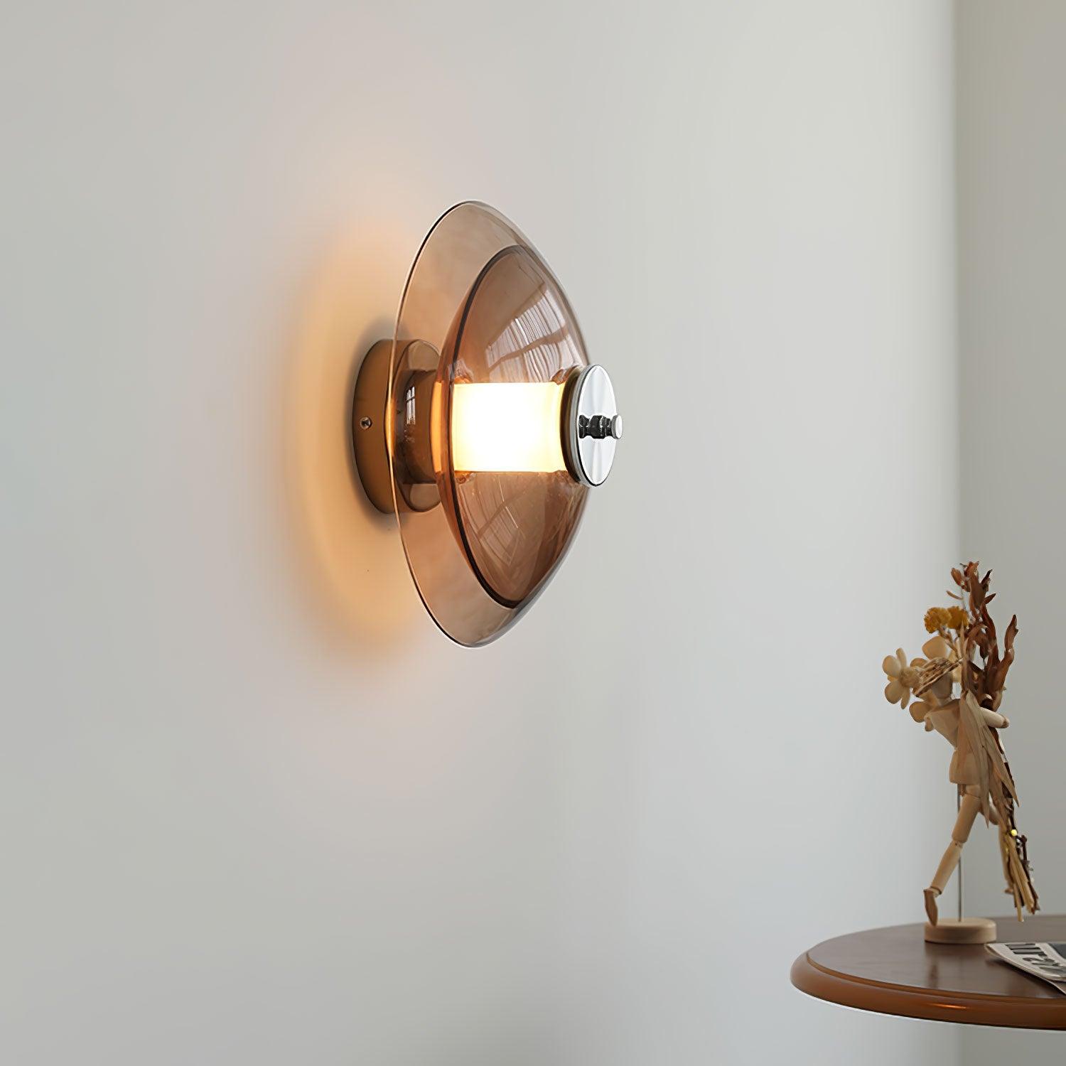 Flying Saucer Chrome Wall Light - Lumpaz