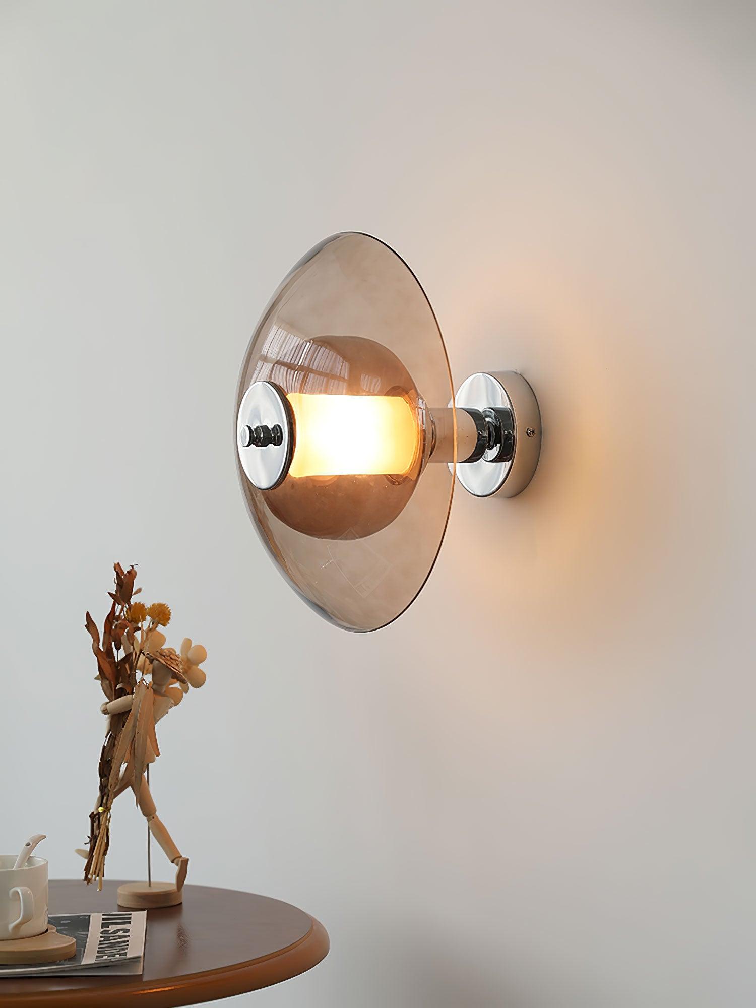 Flying Saucer Chrome Wall Light - Lumpaz
