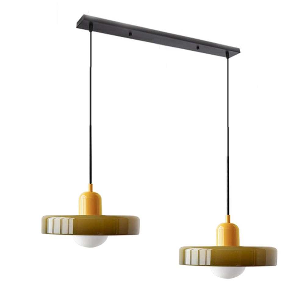 2 Heads Modern Bauhaus Glass Pendant Light - Lumpaz