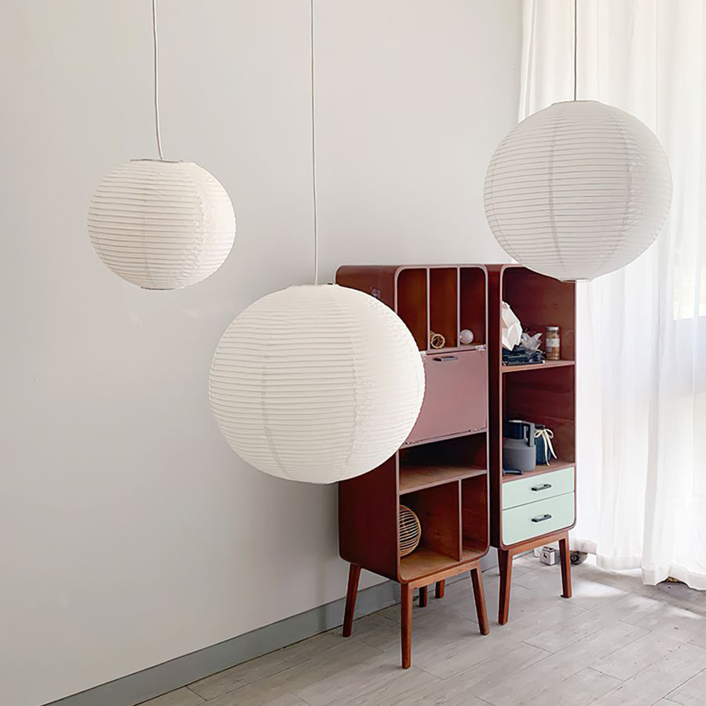 Vintage White Paper Pendant Lighting - Lumpaz
