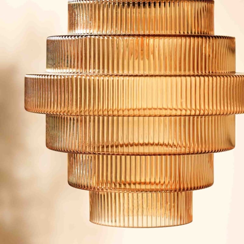 Bottle Shaped Brass Glass Pendant Light - Lumpaz