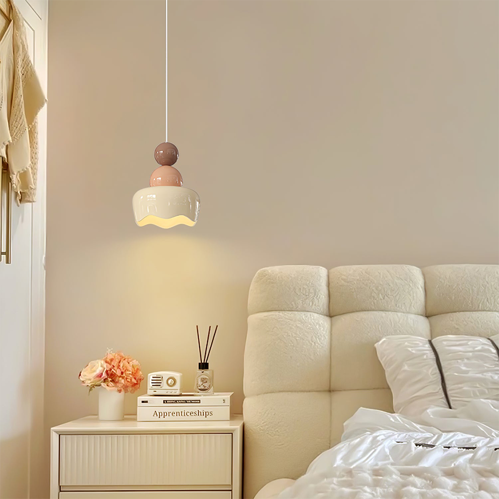 Cream Sunny Bedroom Bedside Pendant Lamp - Lumpaz