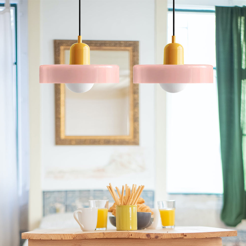 2 Heads Modern Bauhaus Glass Pendant Light - Lumpaz