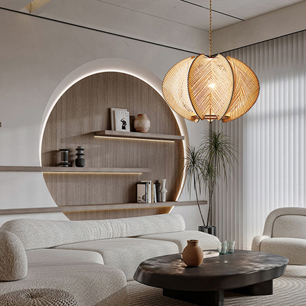 Retro Wooden Pendant Light Irregular Living Room Lamp - Lumpaz