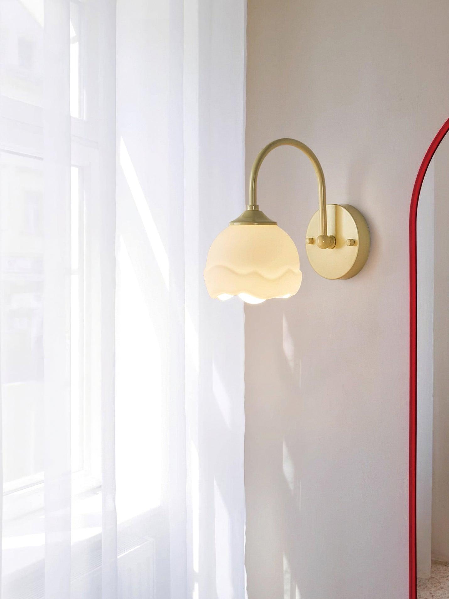 Milk White Floral Wall Lamp - Lumpaz