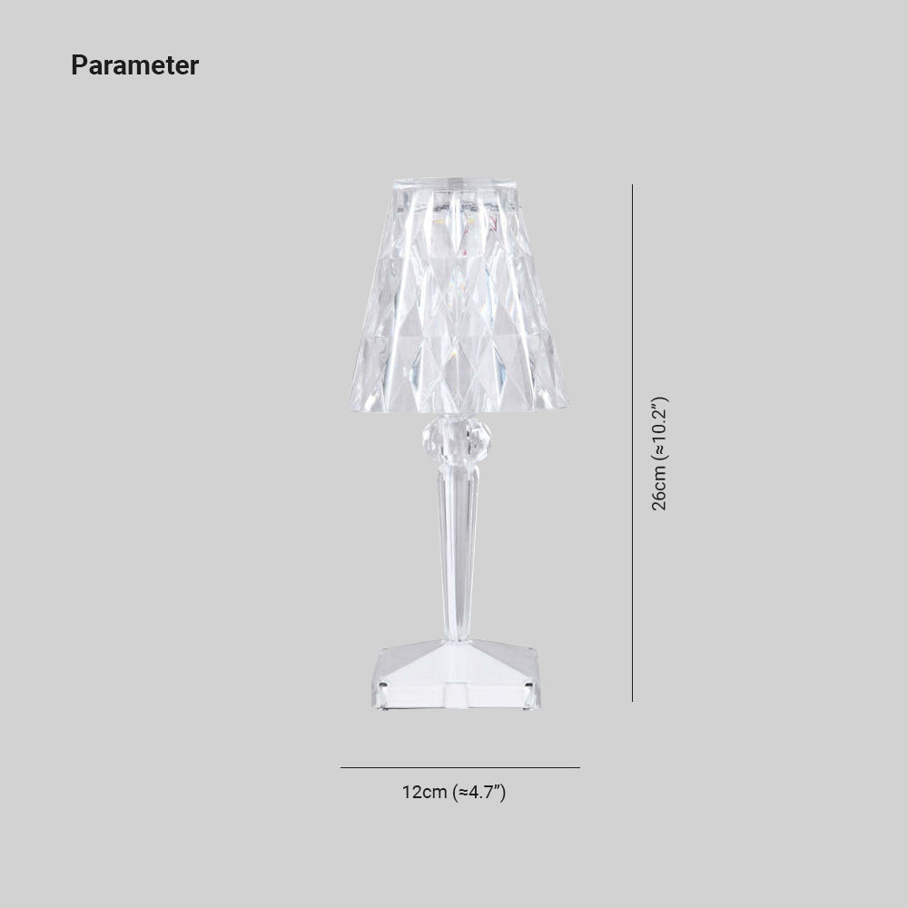 Kristy Design Kristall Diamant Tischlampe Licht, Wohn/Schlafzimmer, Acryl - Lumpaz