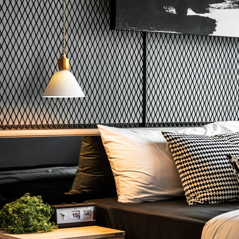 Retro Pleated Ceramic Brass Cocoon Pendant Lamp - Lumpaz