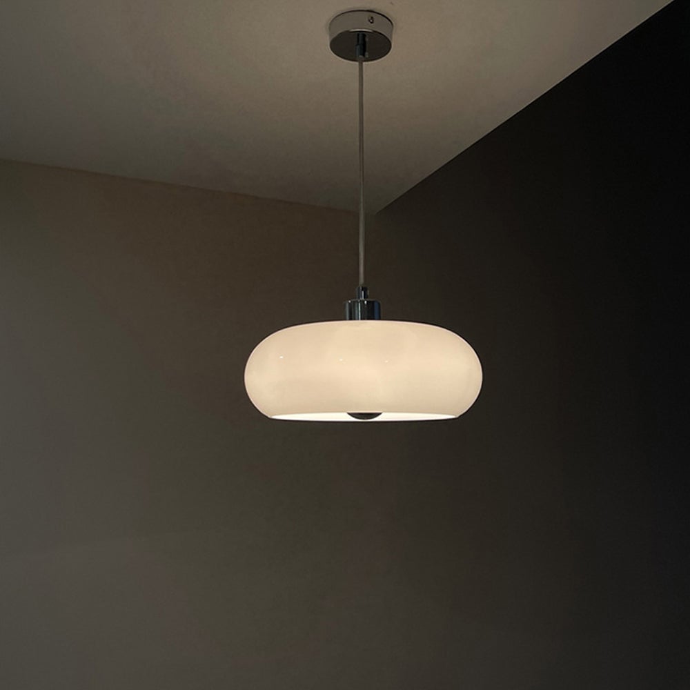 Vintage Bauhaus Round Glass Pendant Light - Lumpaz