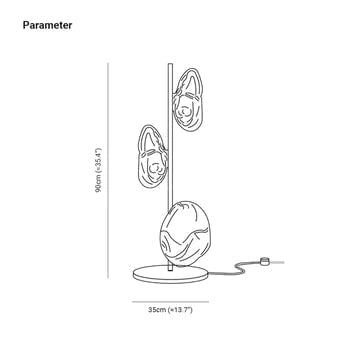 Byres Designer Unregelmäßige Metall/Keramik Tischlampe, Gold/Klar/Grau/Schwarz - Lumpaz