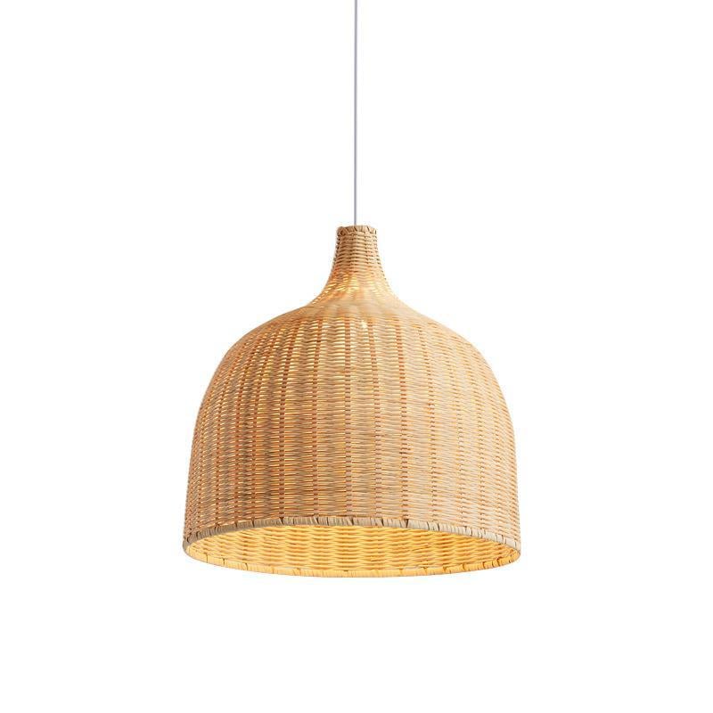 Bamboo Rattan Basket Pendant Light For Kitchen - Lumpaz