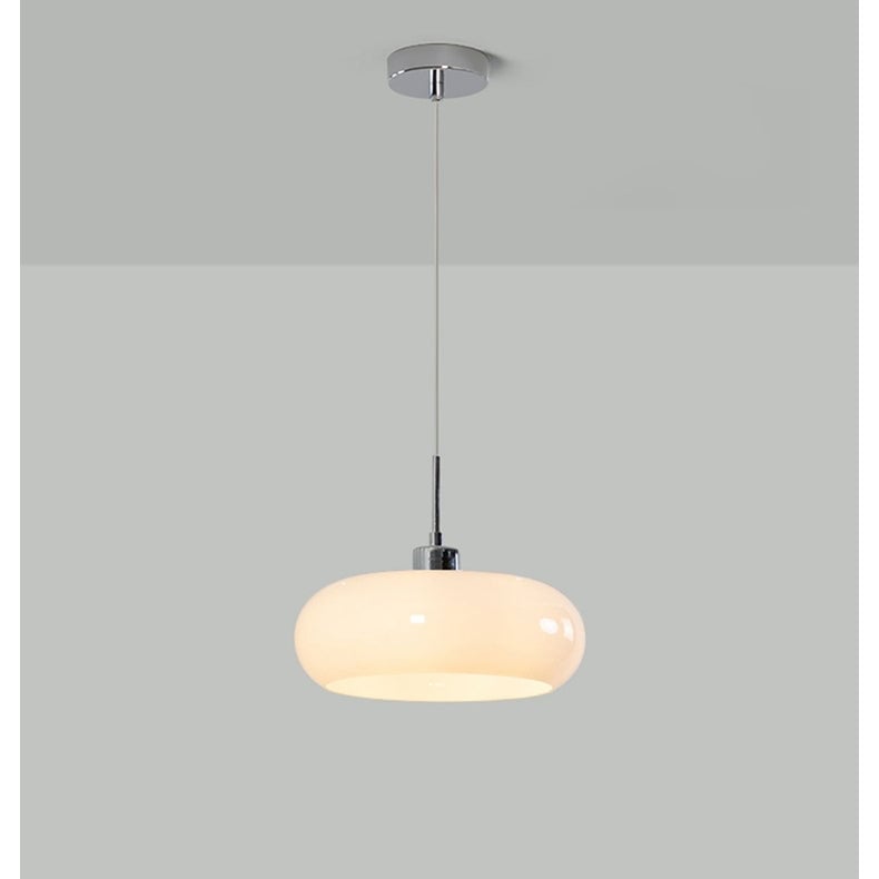 Vintage Bauhaus Round Glass Pendant Light - Lumpaz