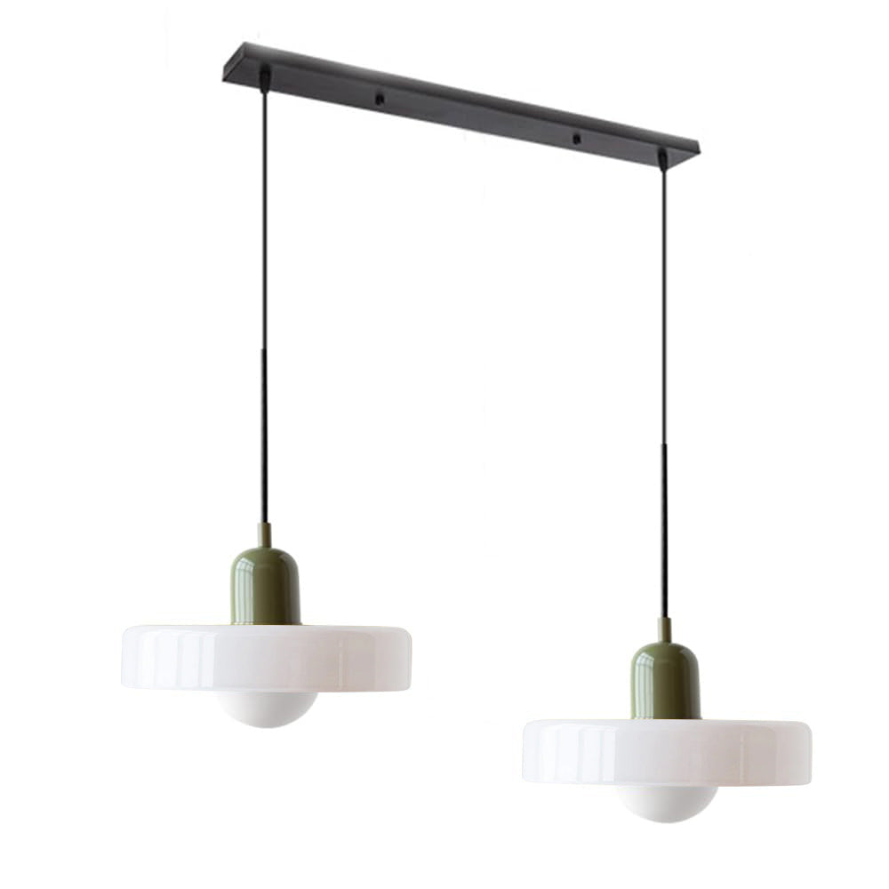 2 Heads Modern Bauhaus Glass Pendant Light - Lumpaz