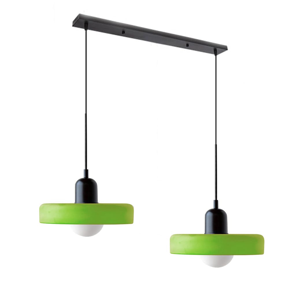 2 Heads Modern Bauhaus Glass Pendant Light - Lumpaz