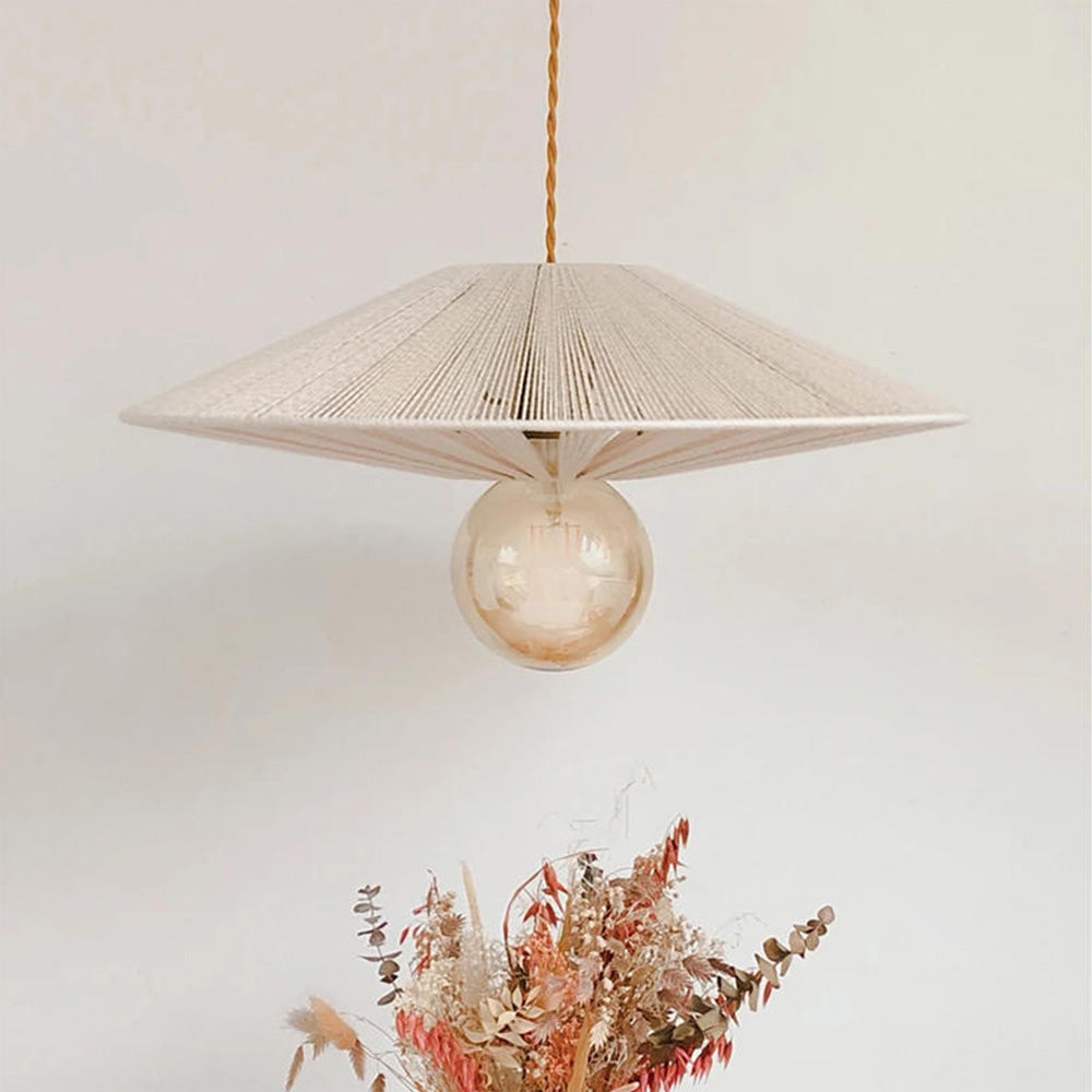 Vintage Hat Shape Rope Handmade Pendant Light For Living Room - Lumpaz