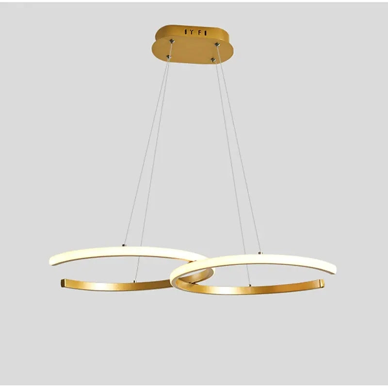 Nordlux LED Pendelleuchte Dimmbar Schwarz/Gold Doppel-C Wohnzimmer - Lumpaz