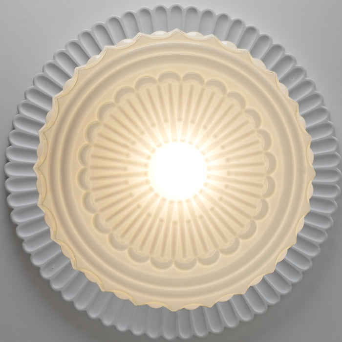 White Vintage Round Pendant Light - Lumpaz