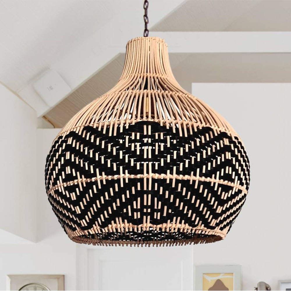 Vintage Ratten Handwoven Pendant Light - Lumpaz