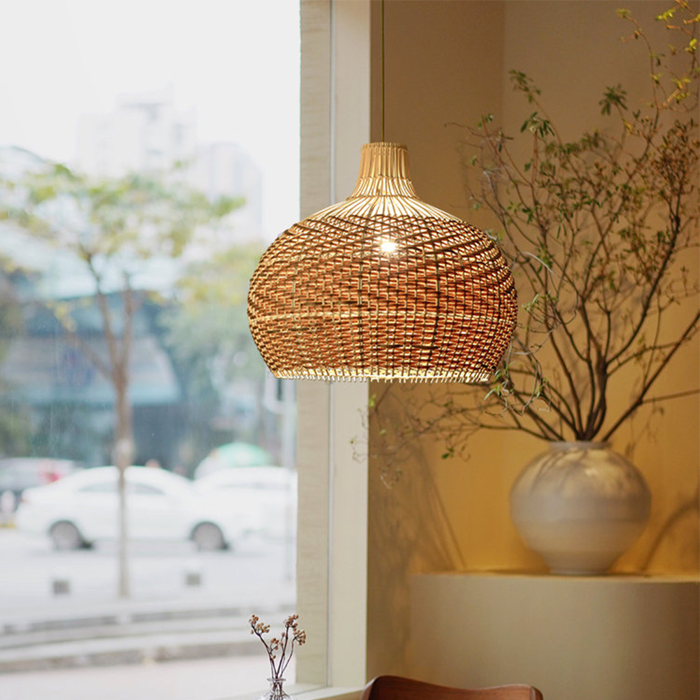 Modern Rattan Handwoven Pendant Light - Lumpaz