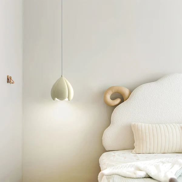 French Style Creamy Hanging Lamp Rustic Nature-Inspired Design Pendant Light - Lumpaz