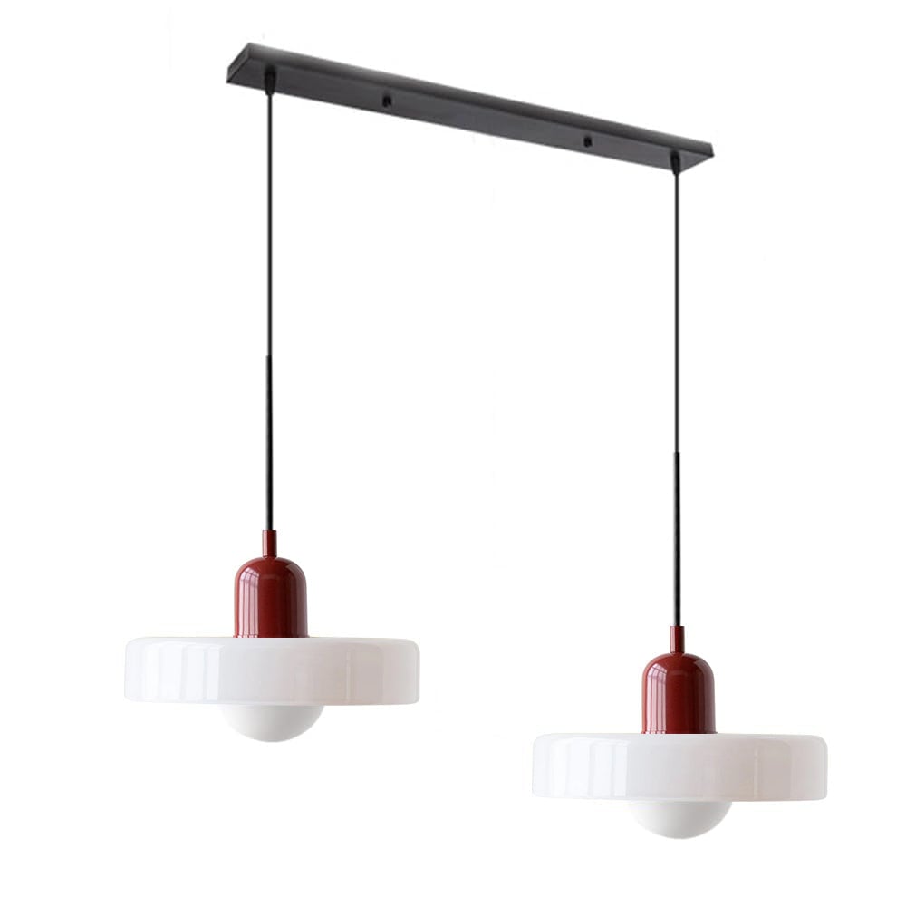2 Heads Modern Bauhaus Glass Pendant Light - Lumpaz