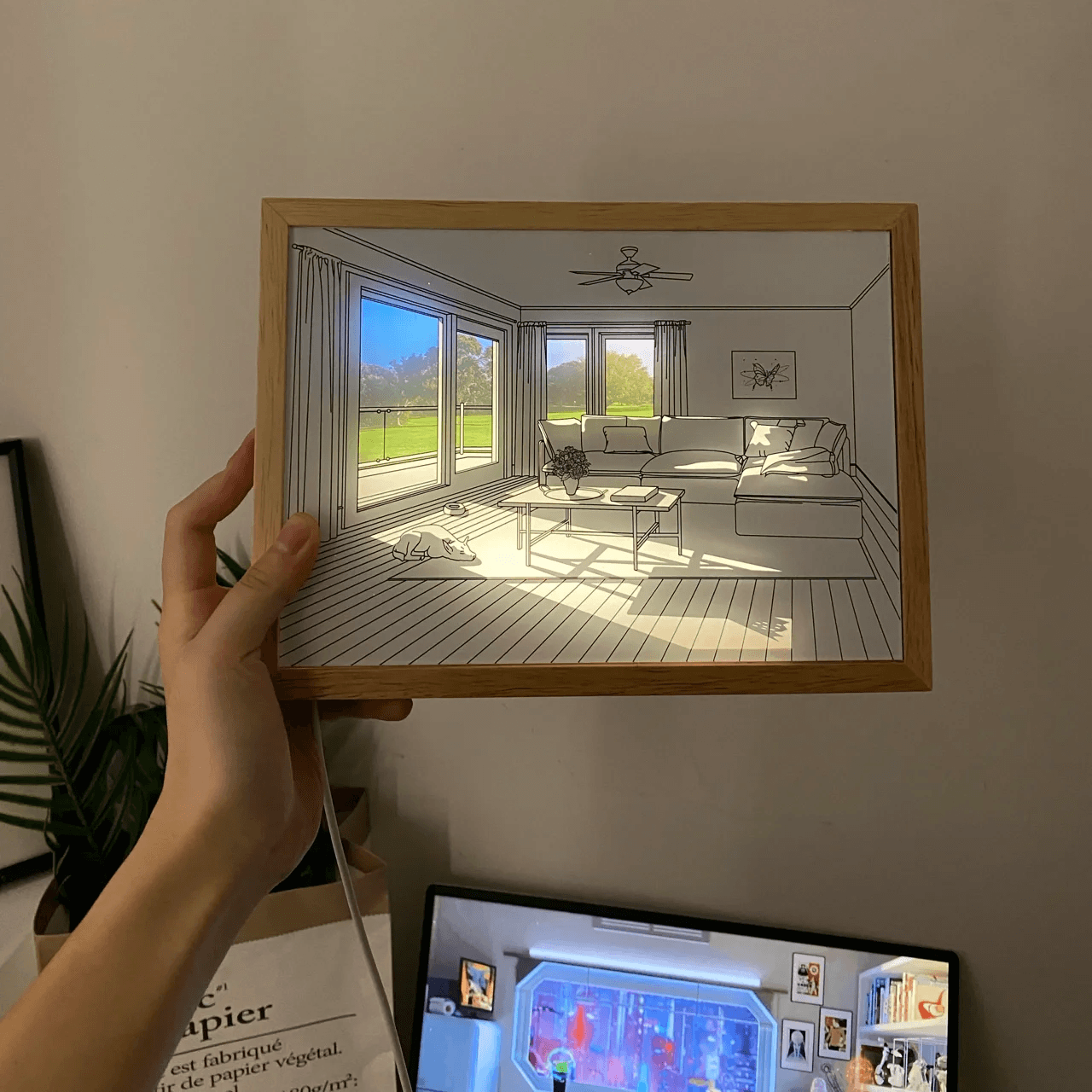 Dog Sunbathing Mural Art Lamp - Lumpaz