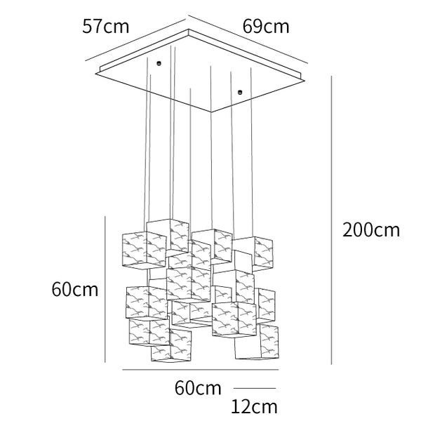 Modern Artistic Geometric Shape Elegant Hanging Light Fixture - Lumpaz